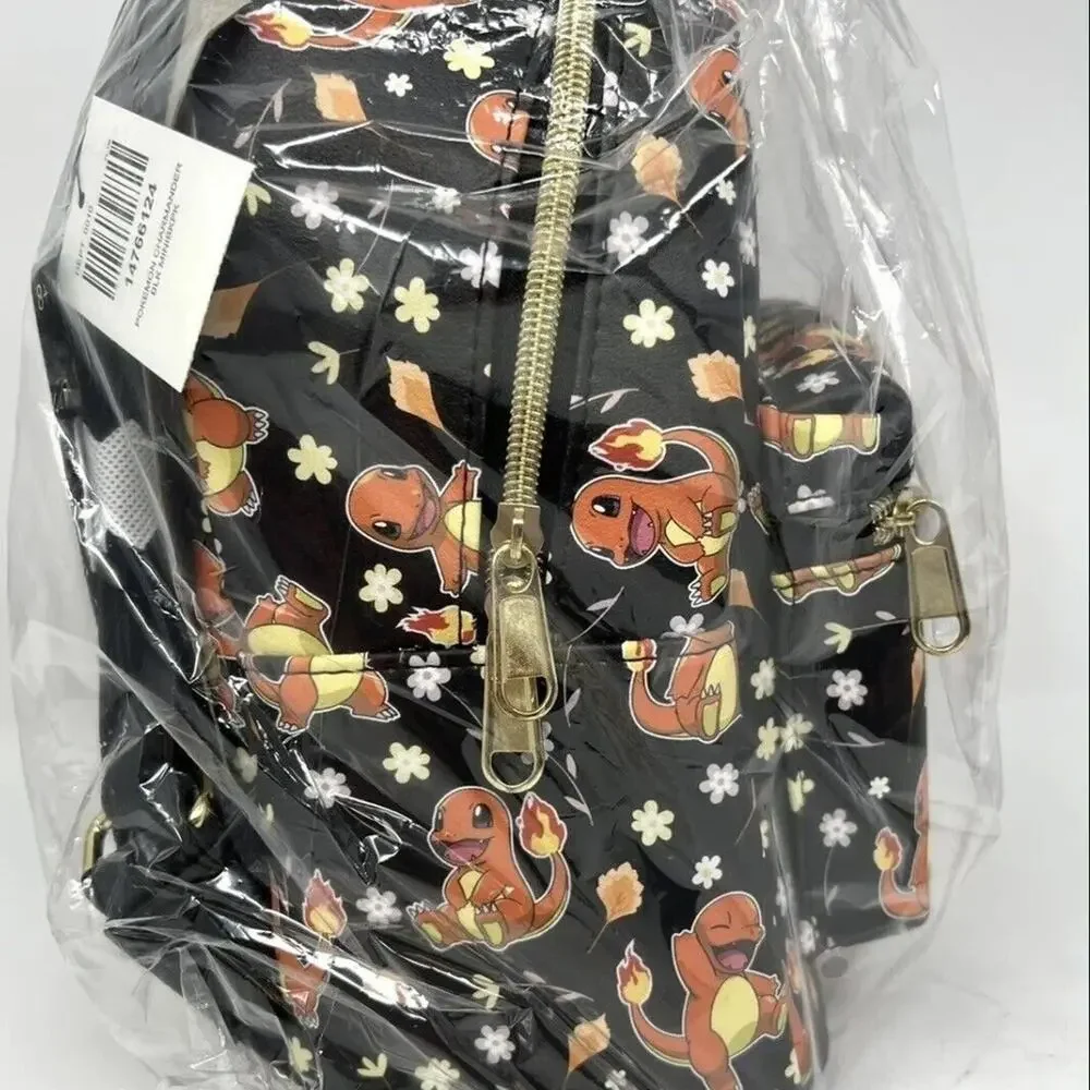 Loungefly Charmander Daisy Mini Backpack Bag Daisies POKÉMON All Over Print Blk